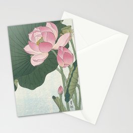 Flowering lotus flowers, Ohara Koson Stationery Card