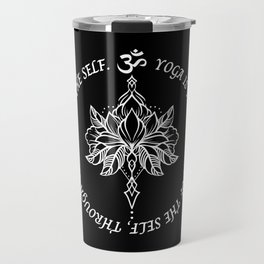 Yoga is the journey of the self, through the self, to the self. Yoga Mandala Lotus Design Travel Mug