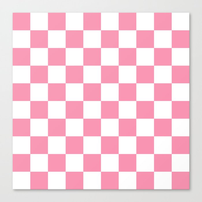 Pink Checkers Canvas Print by Fabulously Festive | Society6