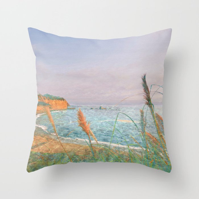cove impressionism painted realistic scene Throw Pillow