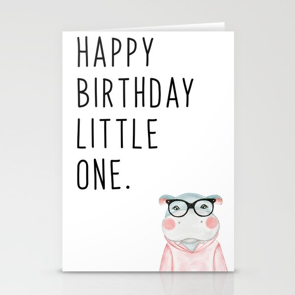 Happy Birthday Little One - Hippo Stationery Cards