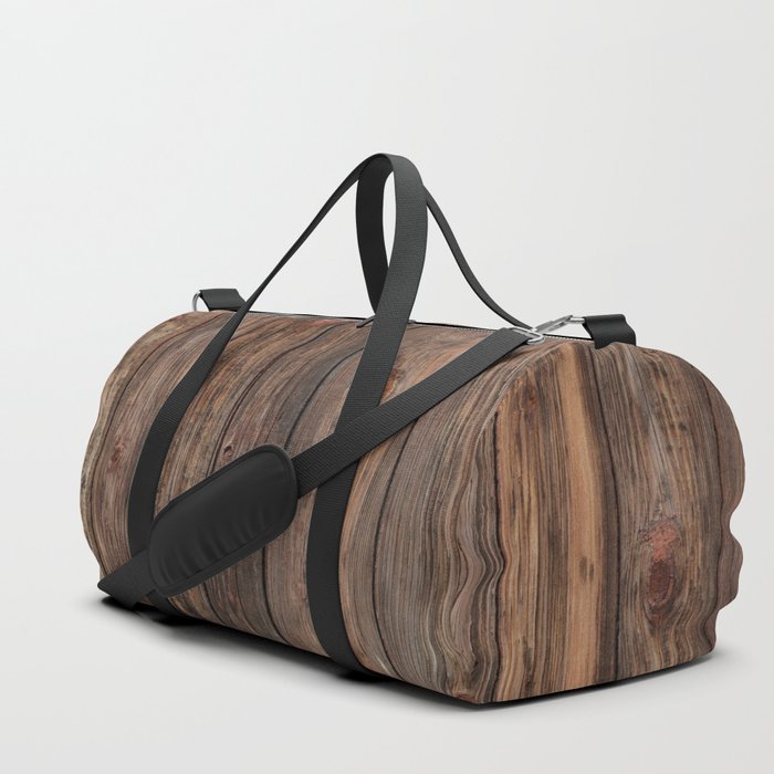 Vintage rustic wood background texture with knots.  Duffle Bag
