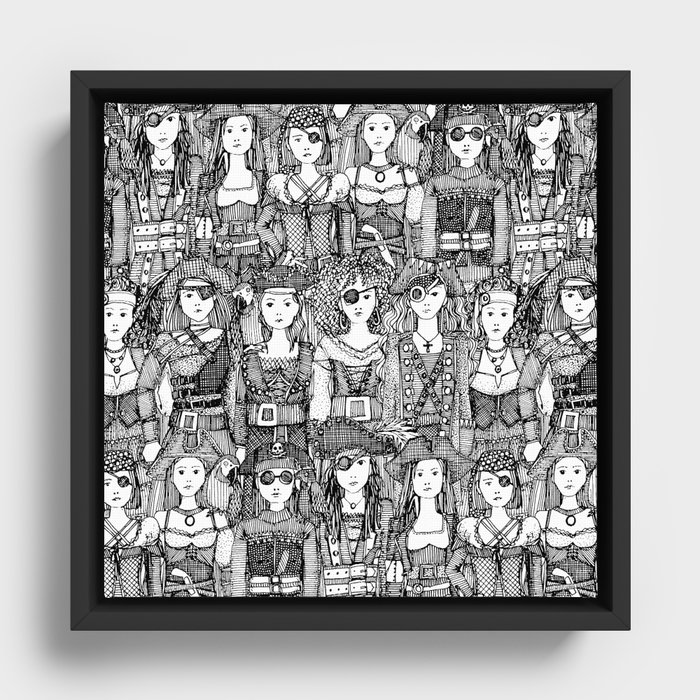 me beauties black white Framed Canvas