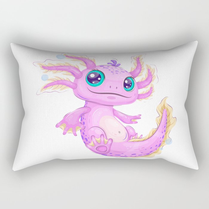 Axolotl Art Print Rectangular Pillow