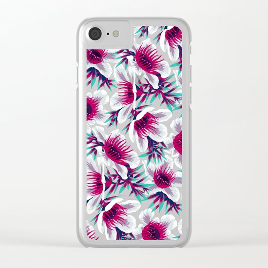 Manuka Floral Print - Light Clear iPhone Case