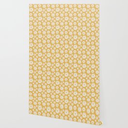 Abstract Summer Boho Pattern In Yellow Wallpaper