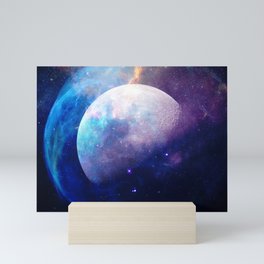 Galaxy Moon Space Mini Art Print