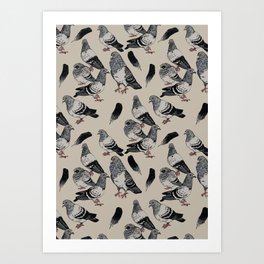 Pigeon Pattern Art Print