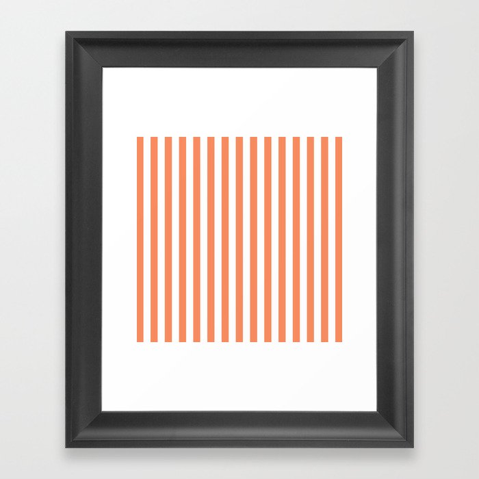 Light Brown Stripe pattern Framed Art Print