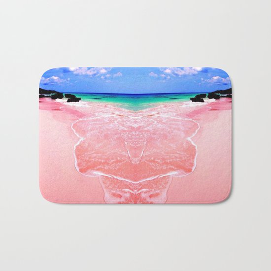 Elafonissi Chania Pink and Turquoise Sea Bath Mat