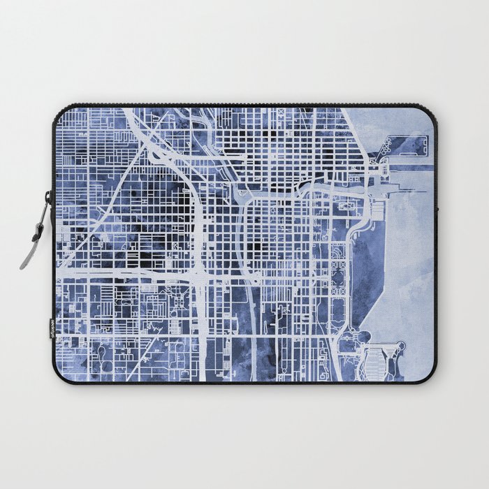 Chicago City Street Map Laptop Sleeve