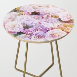 Vintage Purple Roses Side Table