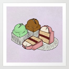 F is for Frog Cake Art Print