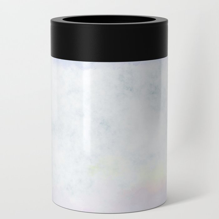 Blue white cloudy watercolor background Can Cooler