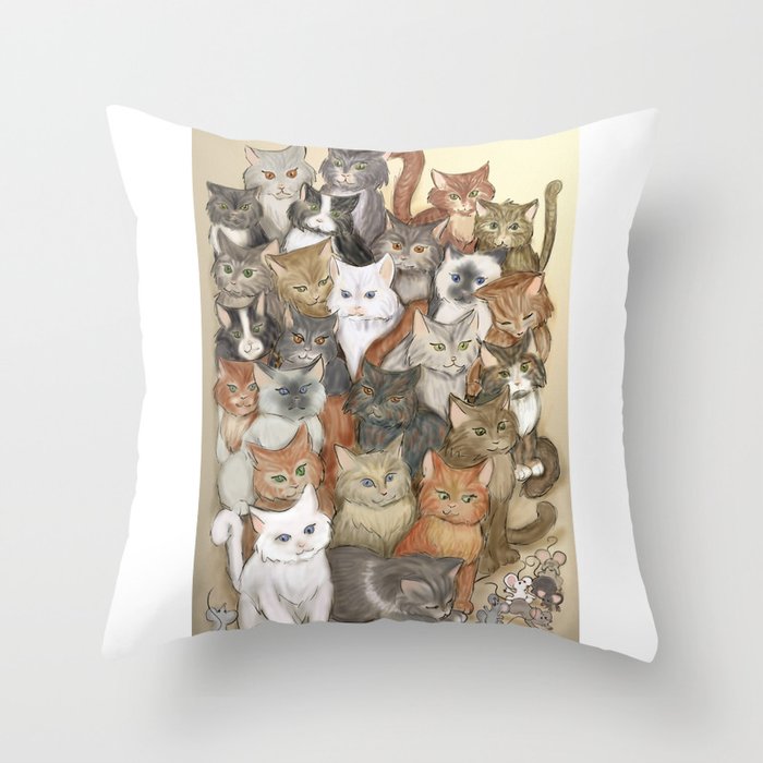 throw pillows with cats on them