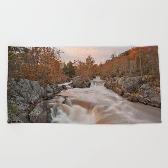Great Autumn Falls Beach Towel