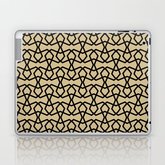 Black and Golden Brown Tessellation Line Pattern 36 Pairs Dulux 2022 Popular Colour Golden Cookie Laptop & iPad Skin