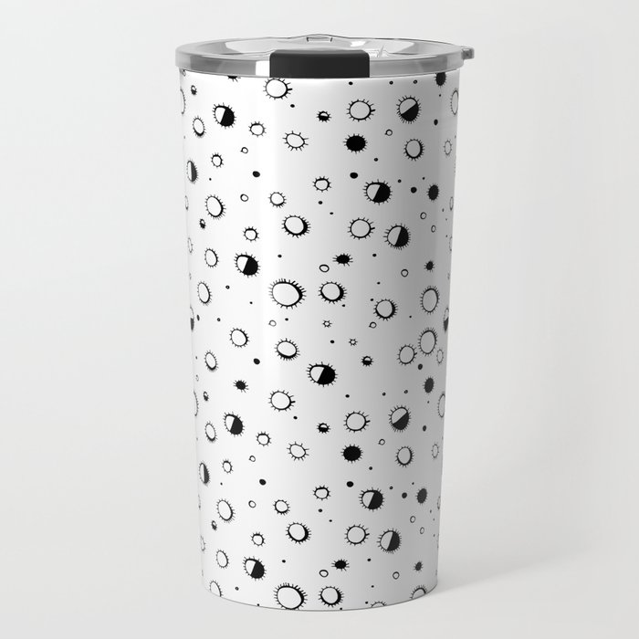 Pattern design with moons and craters Travel Mug