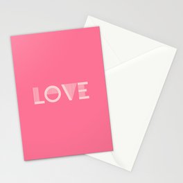 LOVE Bubble Gum pink solid color minimalist  modern abstract illustration  Stationery Card