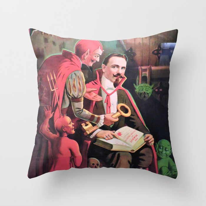 Vintage magic poster art Throw Pillow