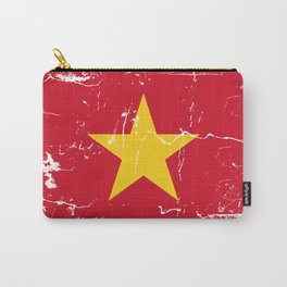 Vietnam Flag with Grunge effect Carry-All Pouch | Vietnam, Oriental, Asia, Digital, Star, Graphicdesign, Flag, Red 