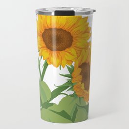 Golden Sunflower Design Travel Mug