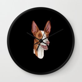 Podenco dog head portrait Wall Clock