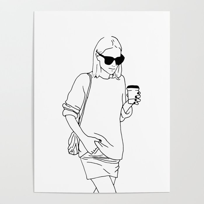Woman with Coffee Poster