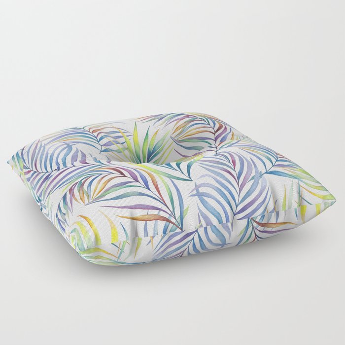 Colorful tropical leaves Floor Pillow