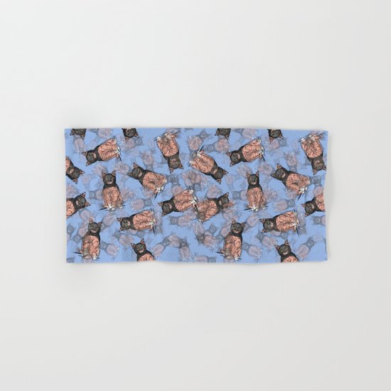 Periwinkle Pink Bat Cat Hand & Bath Towel