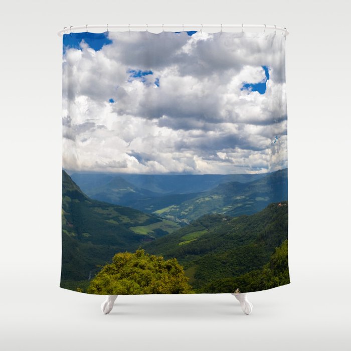 Brazil Photography - Mountains In The Huge Rain Forest Of Brazil Shower Curtain