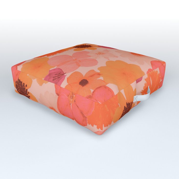 Pressed Flowers - blush Outdoor Floor Cushion