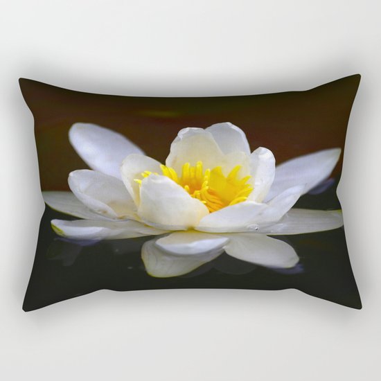White Water Lily Rectangular Pillow