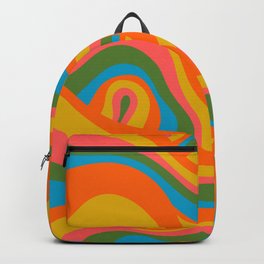 Retro 70s Psychedelic Abstract Pattern Backpack
