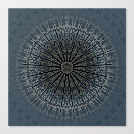 Dark Blue Mandala Canvas Print