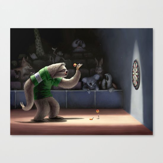 Sloth Darts Canvas Print