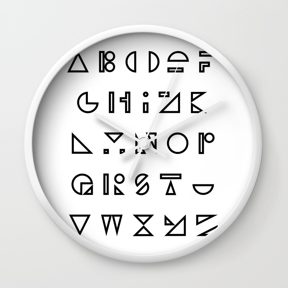 Abc Outline Wall Clock By Maboe Society6