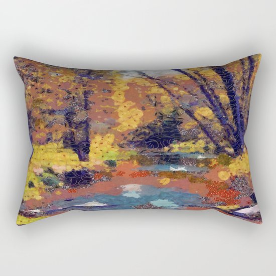 Autumn pond in the park Rectangular Pillow