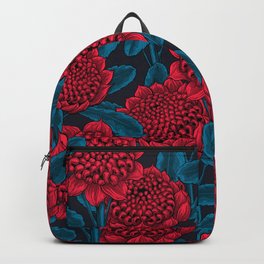 Red waratah flowers Backpack