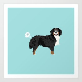 Mountain Barnese Dog Print Cute Dog Poster Dog with Blue Cap print Baseball dog Doggy wall art