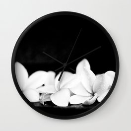 Singapore White Plumeria Flowers the Fragrance of Hawaii Wall Clock | Color, Frangipani, Other, Photo, Digital, Black and White, Tropical, Plumeria, Flowers, Nature 
