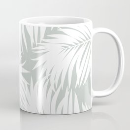 Palm Tree Fronds White on Rainwashed Maui Hawaii Tropical Graphic Design Mug