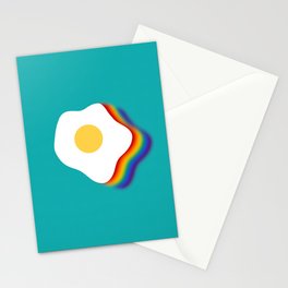 Rainbow fried egg 9 Stationery Card