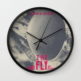 The Fly, horror movie poster, David Cronenberg, Jeff Goldblum, alternative playbill Wall Clock
