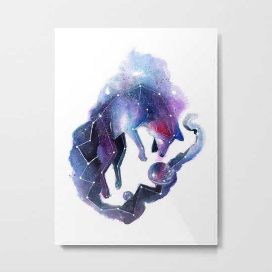 Galaxy Fox Metal Print