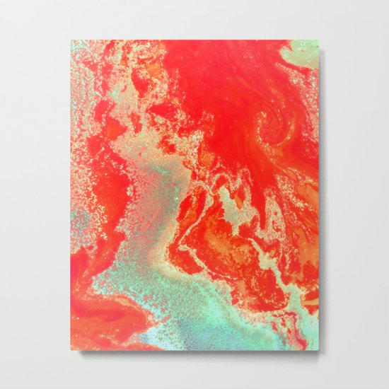 Sea Green + Coral #society6 #decor #buyart Metal Print