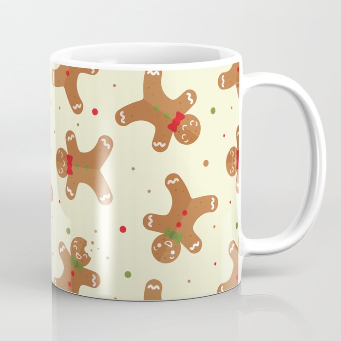 Christmas Pattern Retro Gingerbread Cookie Coffee Mug