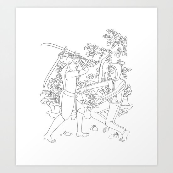 Daab Song Meu Art Print