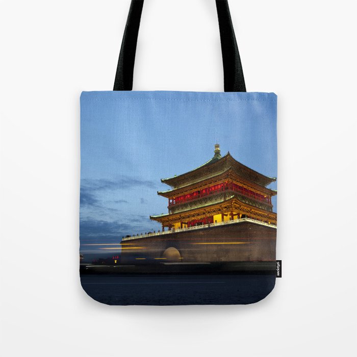 China Photography - Bell Tower Of Xi'an Under The Blue Sky Tote Bag