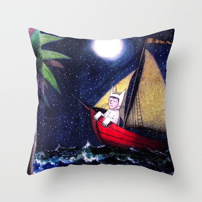 Max Traveling By Boat Throw Pillow